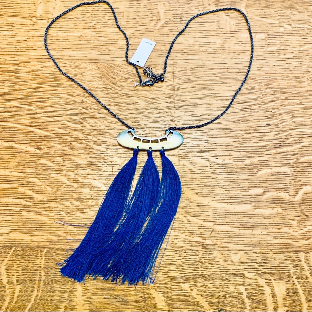 NEW! Romolo Blue Tassel Necklace